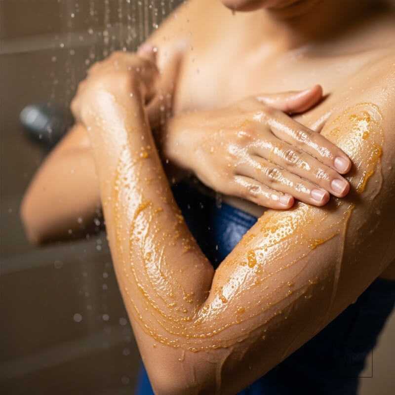 การใช้สครับน้ำมันขณะอาบน้ำอย่างถูกวิธี