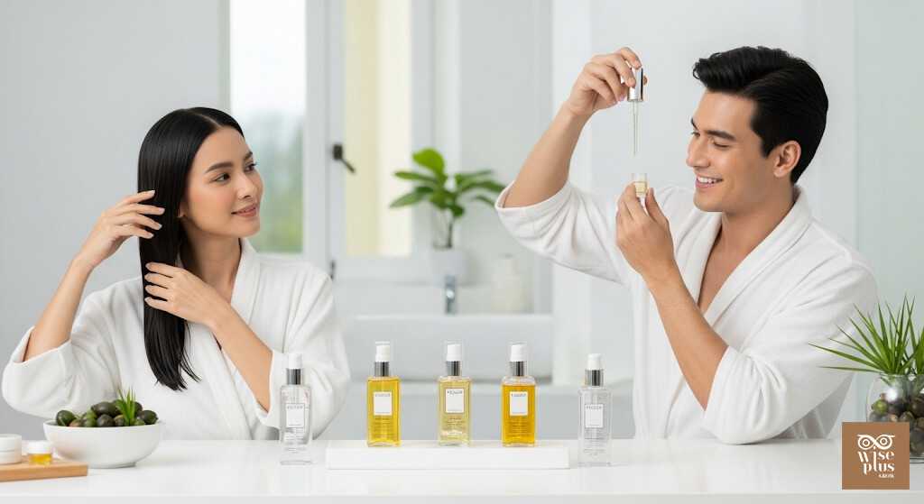 ตัวอย่างการใช้เซรั่มบำรุงผมที่มีสารสกัด Saw Palmetto