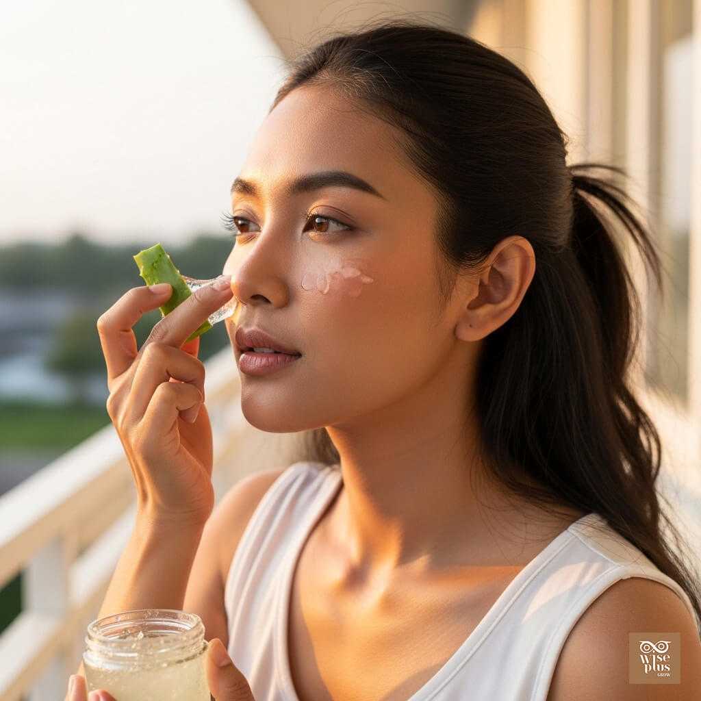 ว่านหางจระเข้ฟื้นฟูผิวไหม้แดด