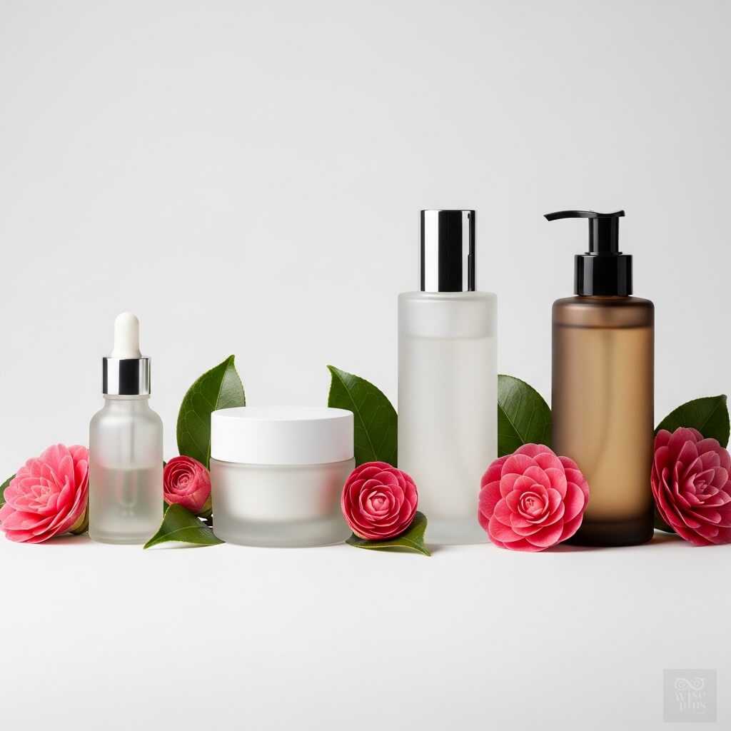 ขวดเซรั่มสารสกัดดอกคามิเลียเพื่อบำรุงผิว