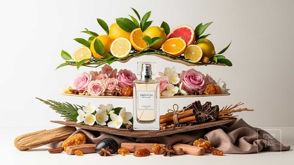 แผนภาพเลเยอร์น้ำหอม Top Heart Base Notes