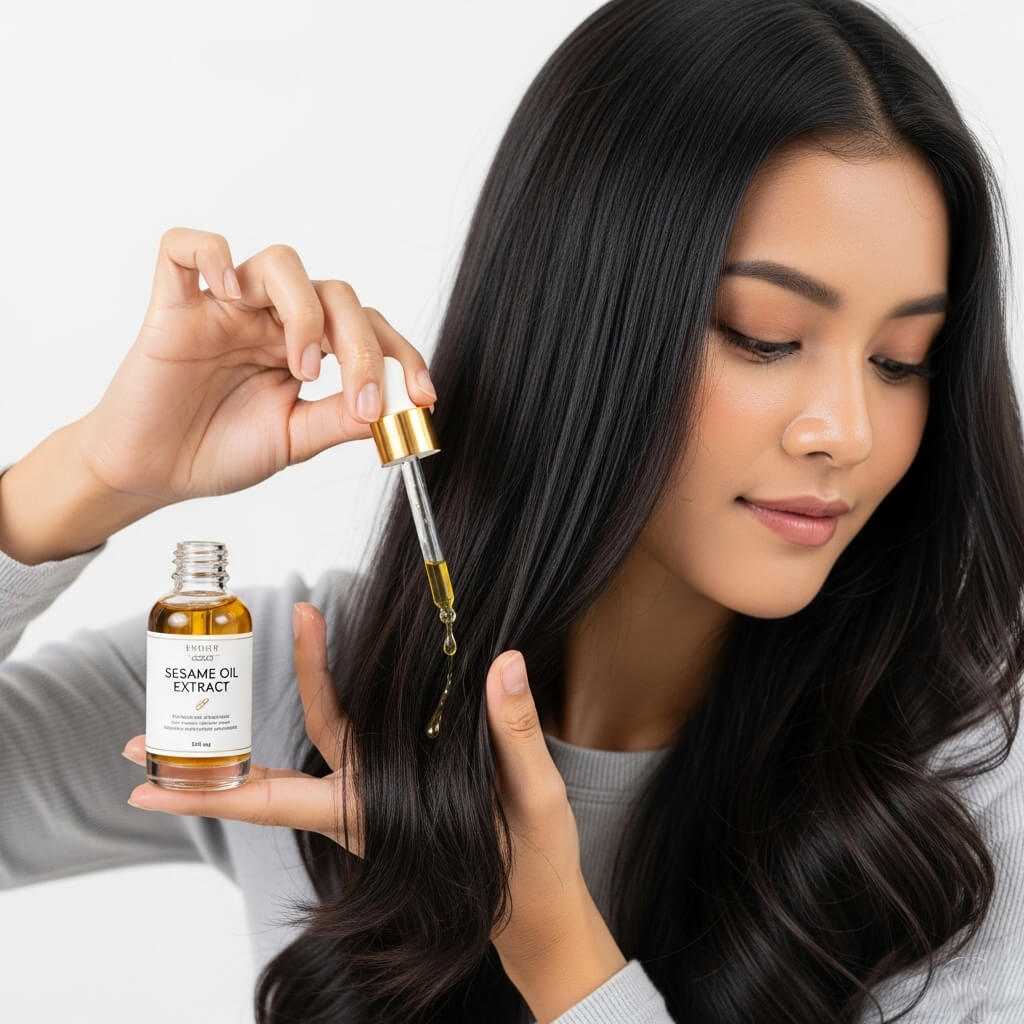 น้ำมันงาบำรุงเส้นผมให้เงางามและนุ่มลื่น