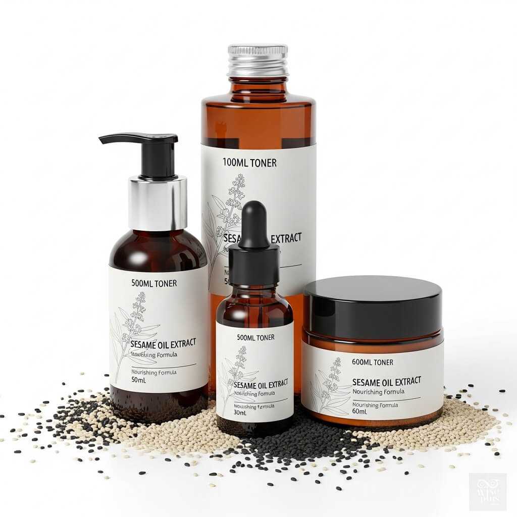 ขวดสกินแคร์จากสารสกัดน้ำมันงา