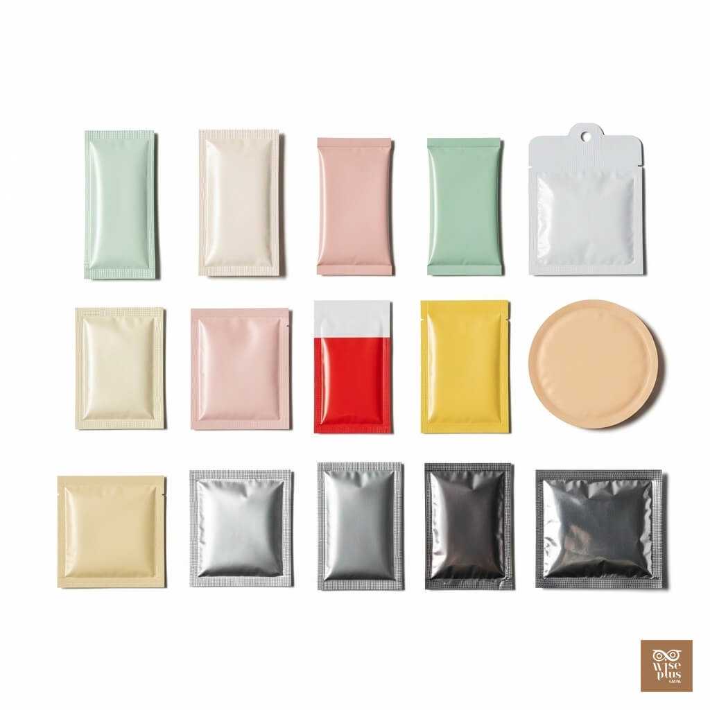 ซองครีมบำรุงผิวดีไซน์มินิมอลหลายสี