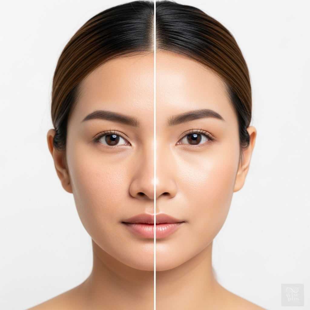 ผิวสาวไทยก่อนและหลังใช้สารสกัดลูกขนุน