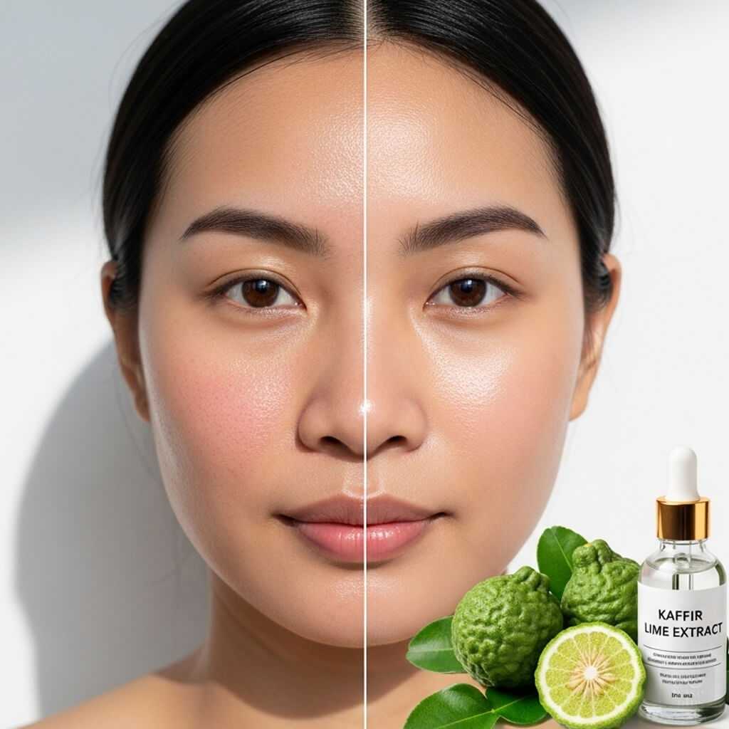 ผิวสาวไทยก่อนและหลังใช้สารสกัดมะกรูดพร้อมขวดสกินแคร์