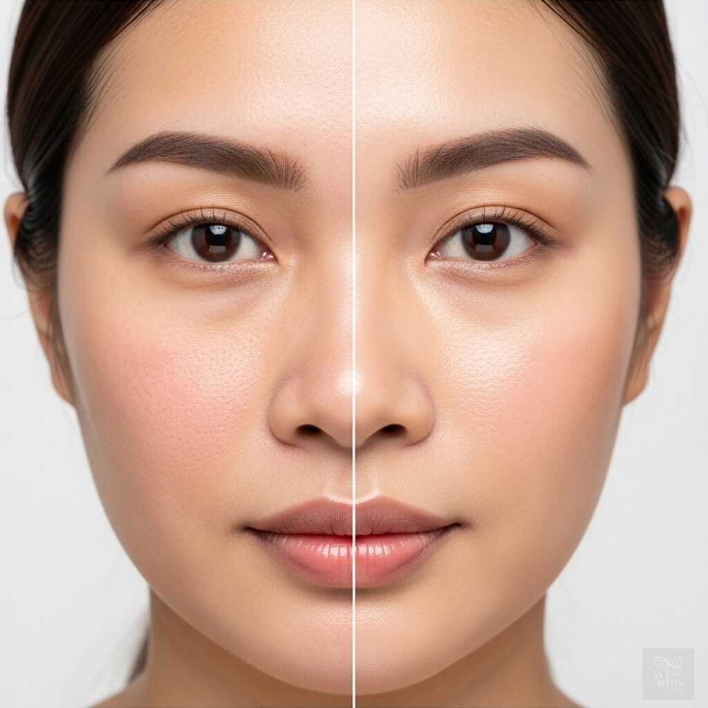 ผิวสาวไทยก่อนและหลังใช้โพลีนิวคลีโอไทด์