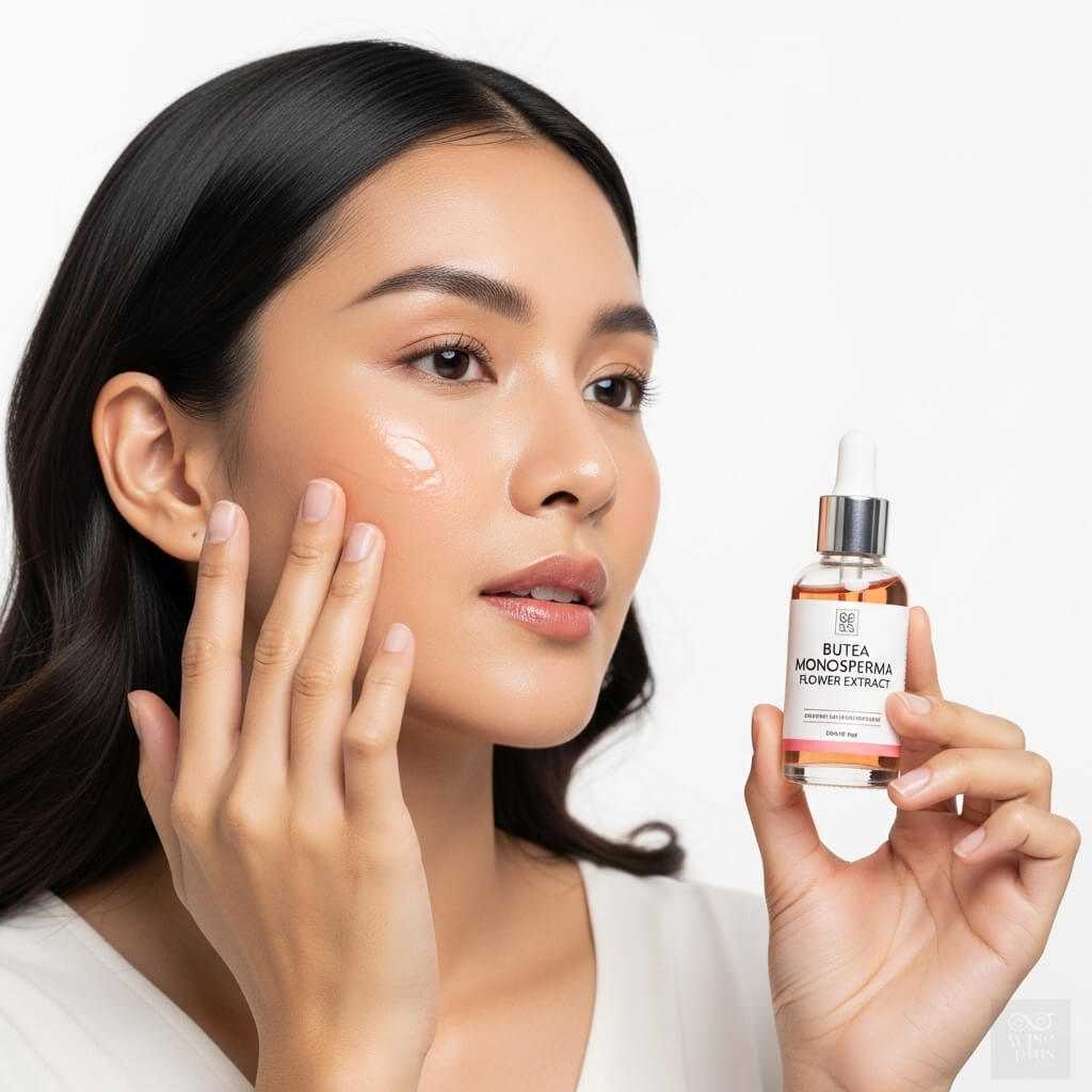 สาวไทยใช้เซรั่มสารสกัดดอกทองกวาว