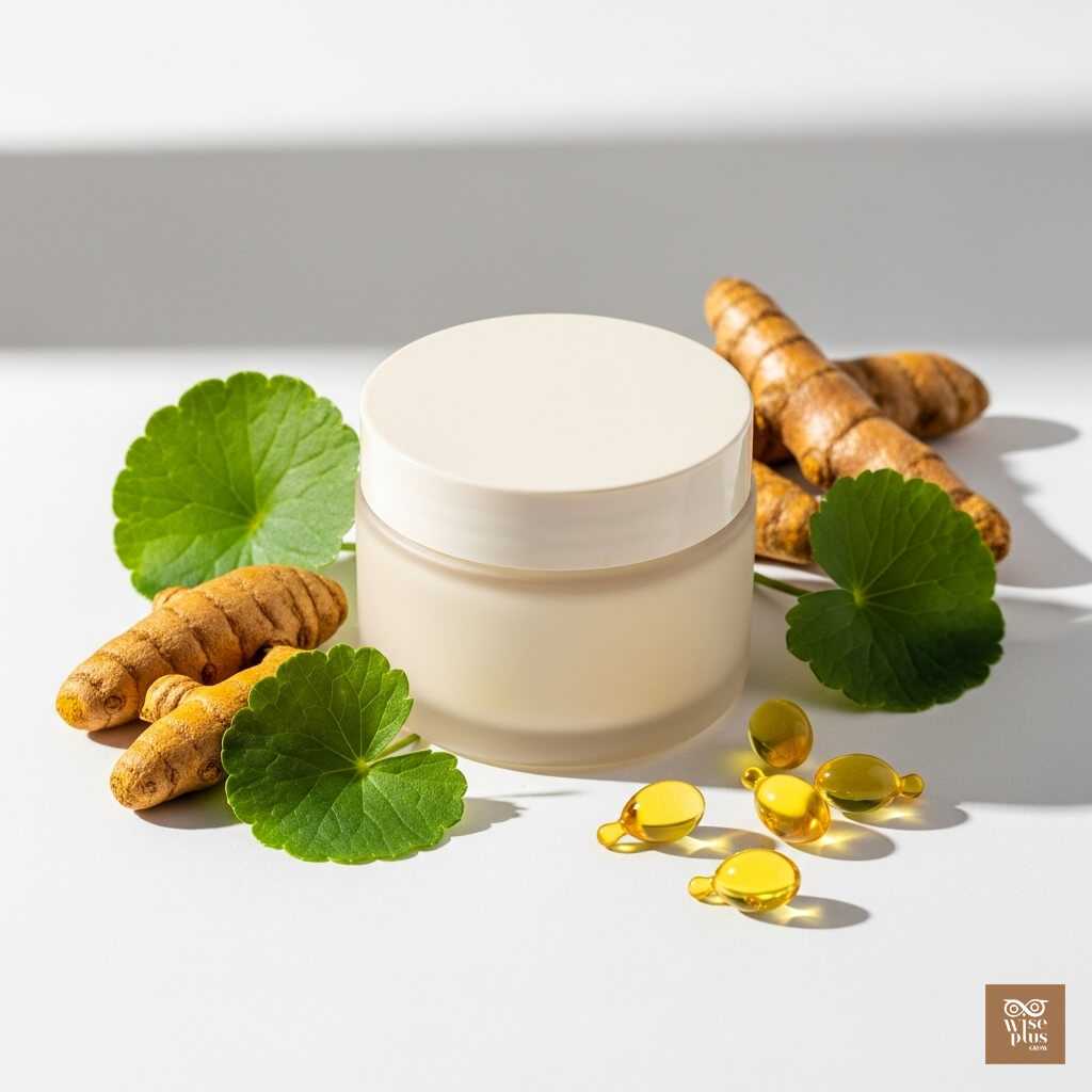 ครีมขมิ้นลดรอยสิวและจุดด่างดำผสมใบบัวบกและวิตามินอี