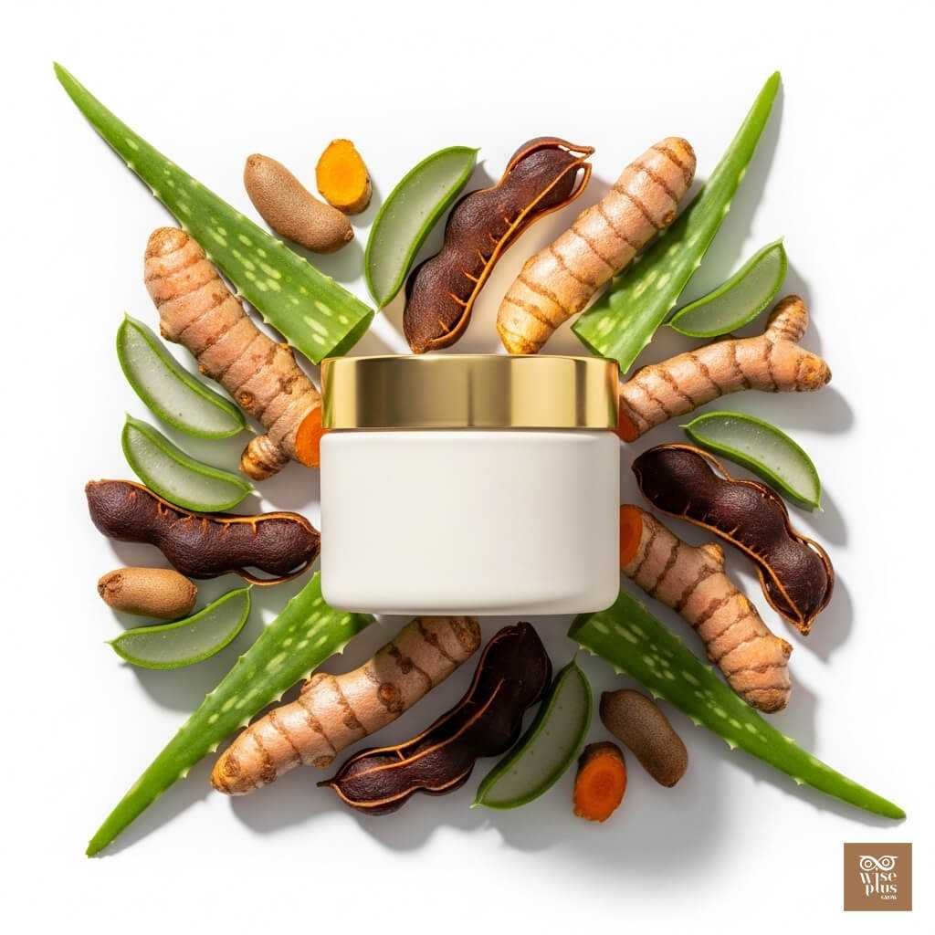 ครีมขมิ้นผสมสมุนไพรไทยสูตรพรีเมียมเพื่อบำรุงผิว