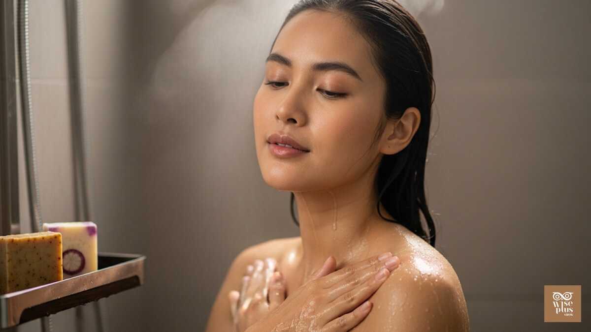 ผู้ใช้ผิวแพ้ง่ายกับสบู่สมุนไพรไทยในห้องน้ำพรีเมียม