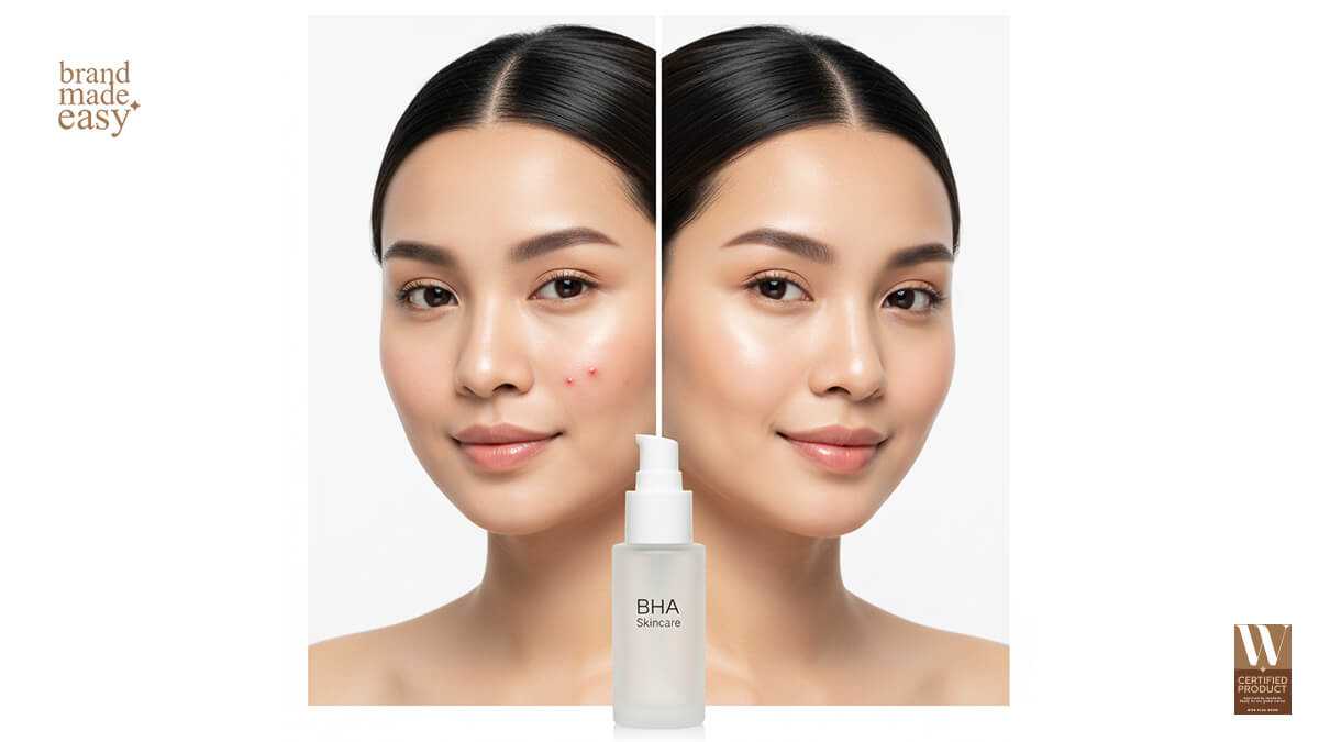 ผลลัพธ์ก่อนและหลังการใช้ BHA ลดสิวอุดตันและสิวอักเสบ