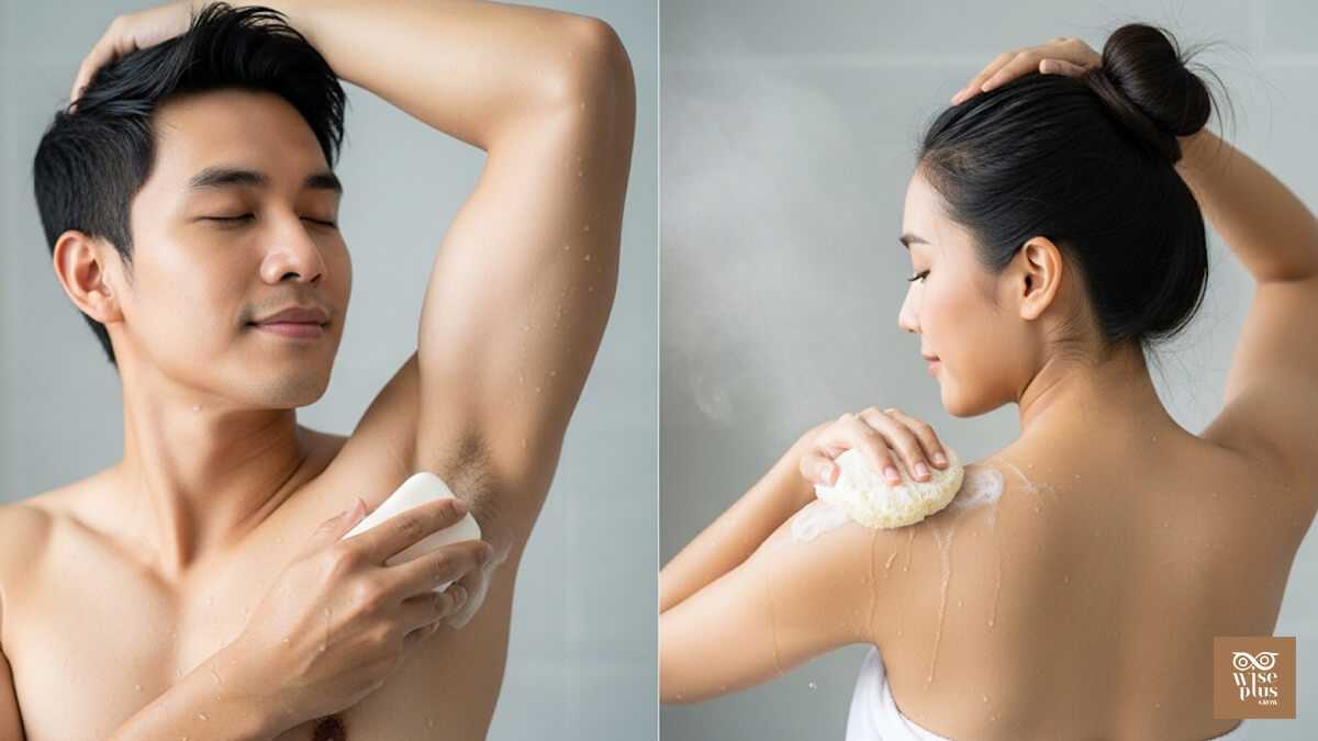 การใช้สบู่สมุนไพรไทยประจำวันดูแลรักแร้และแผ่นหลัง