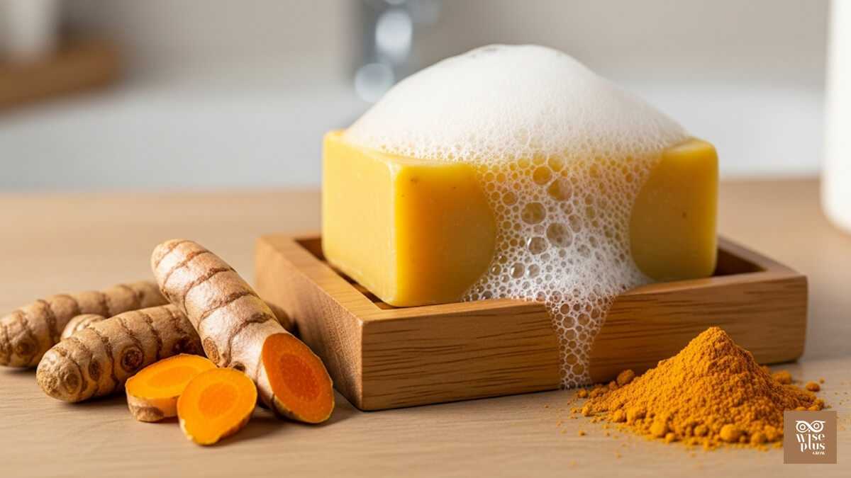 ขมิ้นในสบู่ช่วยปลอบประโลมผิวแพ้ง่ายและสิวผด