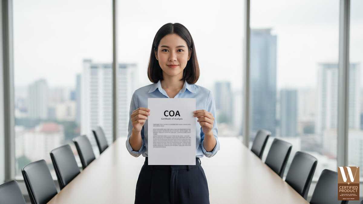 ความหมายของเอกสาร COA หรือใบรับรองการวิเคราะห์คุณภาพผลิตภัณฑ์