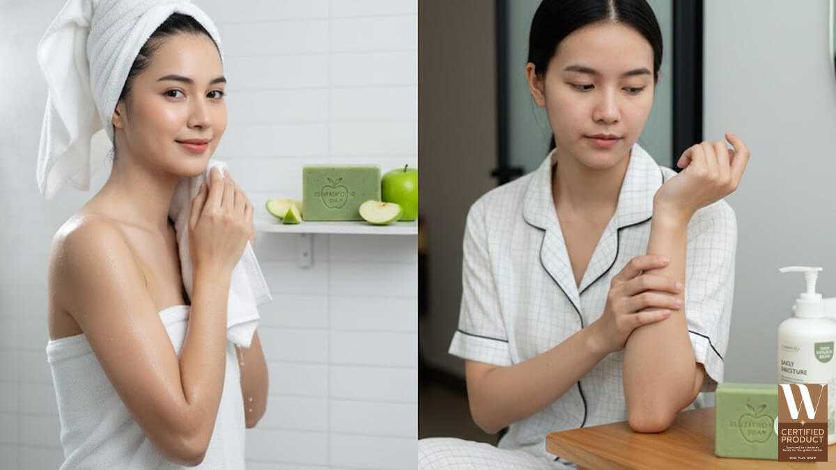 สบู่แอปเปิ้ลกลูต้าสำหรับผิวมันผิวผสมและผิวแห้งแพ้ง่าย