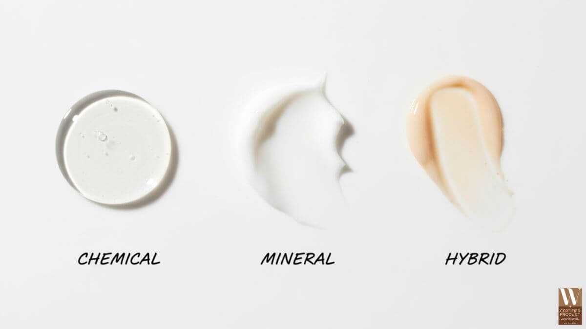 ประเภทครีมกันแดดเคมี มินอรัล และไฮบริด