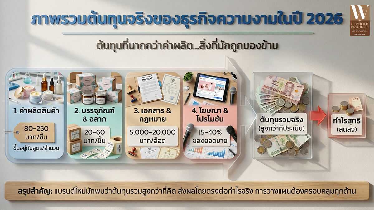 ภาพรวมต้นทุนจริงของการเริ่มต้นธุรกิจความงามในปี 2026