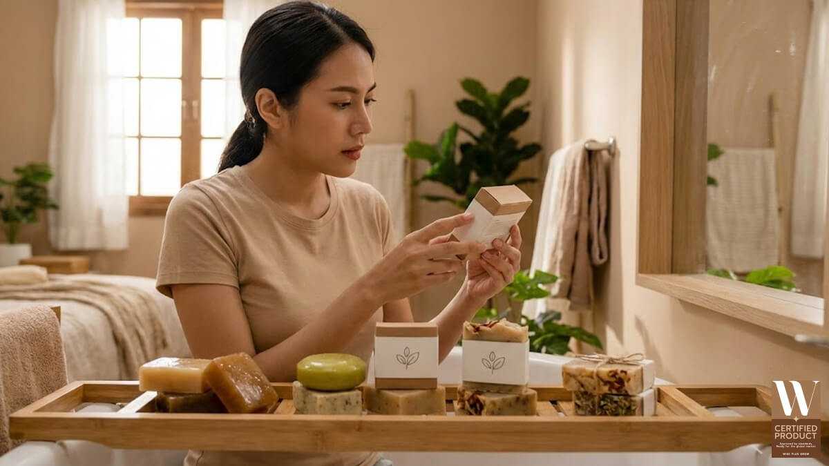 การเลือกสบู่โสมมะนาวตามประเภทผิวจากหลายสูตรบนโต๊ะเครื่องแป้ง