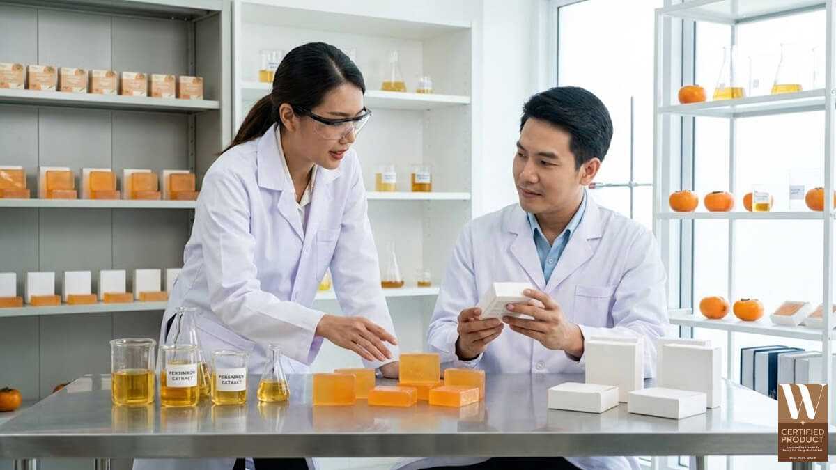 พัฒนาสูตรสบู่ลูกพลับญี่ปุ่นร่วมกับโรงงานผลิตสบู่มืออาชีพ