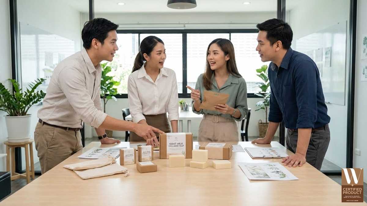 ทีมงานไทยวางแผนพัฒนาแบรนด์สบู่คอลลาเจนนมแพะร่วมกับโรงงานผลิต