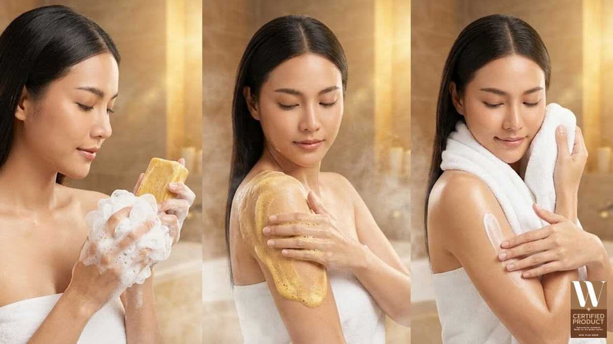 ขั้นตอนการใช้สบู่น้ำแร่ทองคำอย่างอ่อนโยนต่อปราการผิว