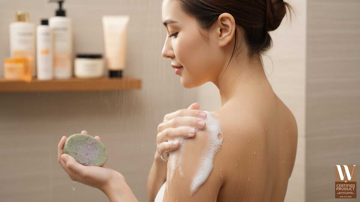 การใช้สบู่เมล็ดองุ่นทำความสะอาดผิวกายอย่างอ่อนโยน