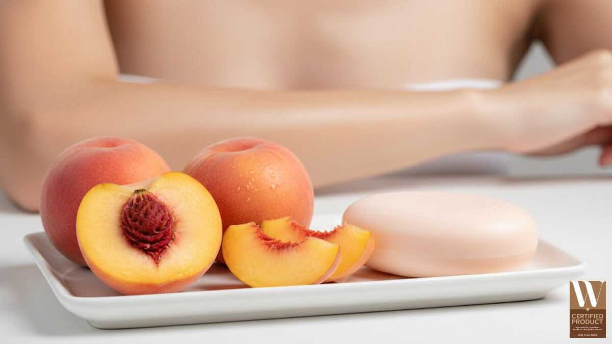 สารสกัดลูกพีชและสบู่ลูกพีชที่ช่วยให้ผิวชุ่มชื้นฉ่ำใส