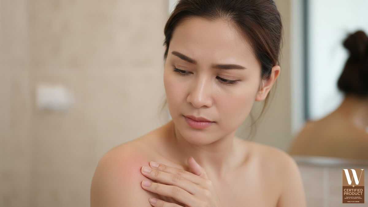 ผิวกายระคายเคืองหลังสครับแรงเกินไป