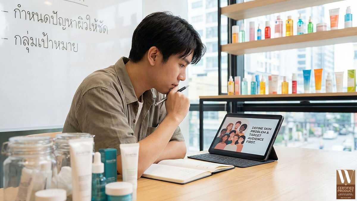 การกำหนดปัญหาผิวและกลุ่มเป้าหมายอย่างชัดเจนเพื่อวางรากฐานการสร้างแบรนด์สกินแคร์