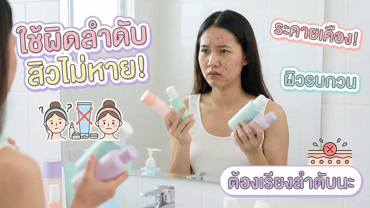 เหตุผลที่การใช้สกินแคร์ผิดลำดับทำให้สิวไม่ดีขึ้นและรบกวนสมดุลผิว