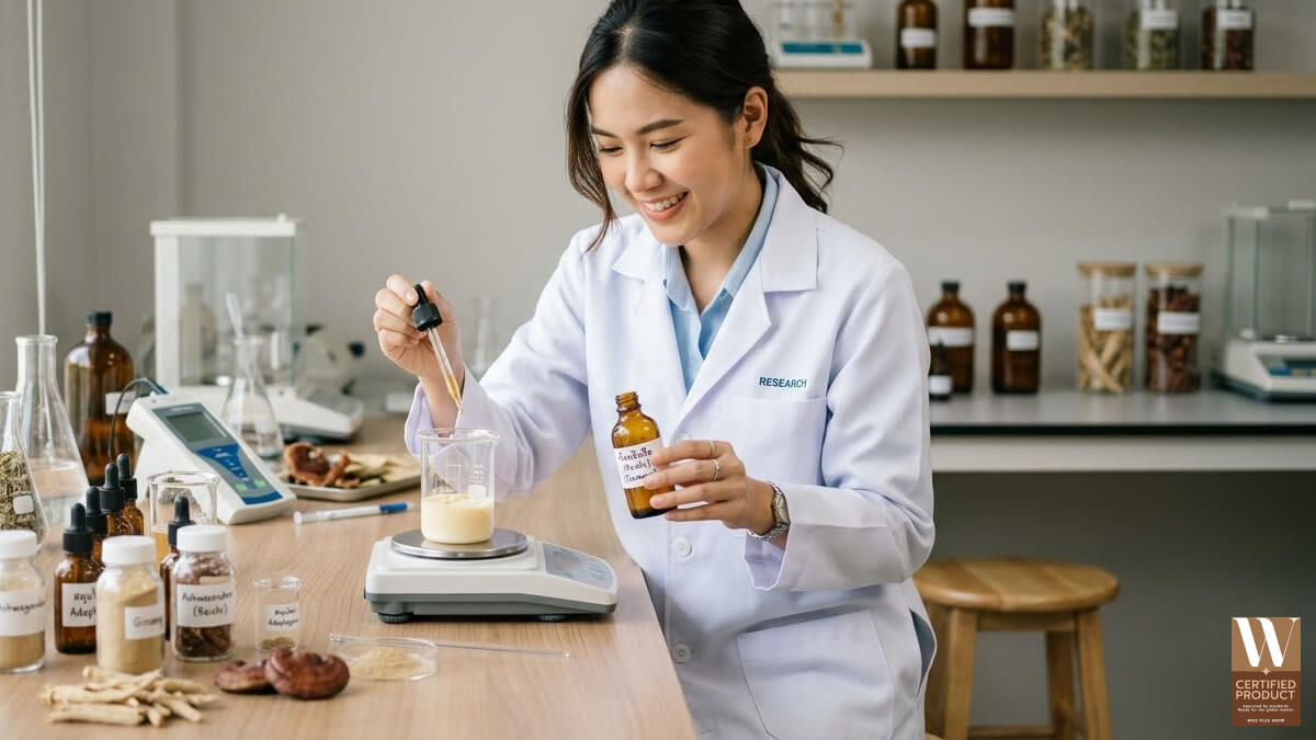 สารสกัดและการพัฒนาสูตร Adaptogen Skincare