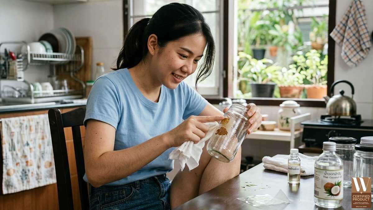 เบบี้ออยล์สำหรับเช็ดคราบกาวและคราบสติ๊กเกอร์บนพื้นผิวต่างๆ