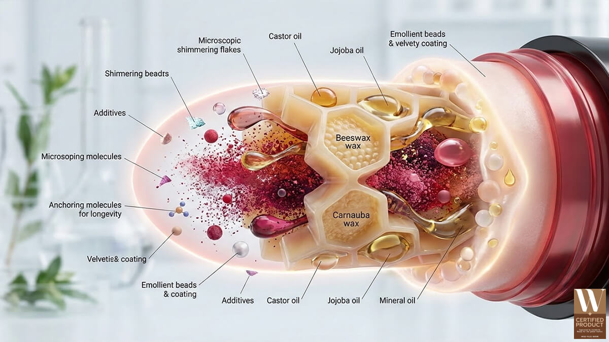 โครงสร้างพื้นฐานของสูตรลิปสติกในอุตสาหกรรมเครื่องสำอางสำหรับผลิตภัณฑ์ริมฝีปาก