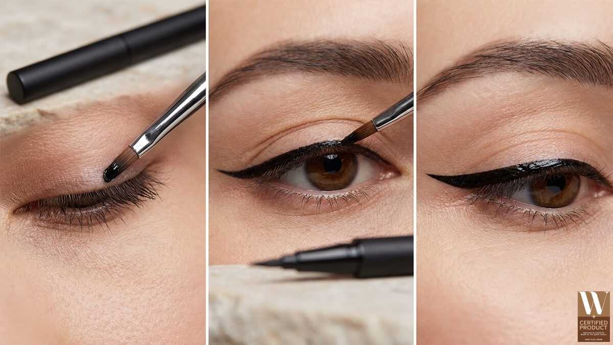 อายไลเนอร์สีดำสำหรับเส้นขอบตาในการแต่งหน้า