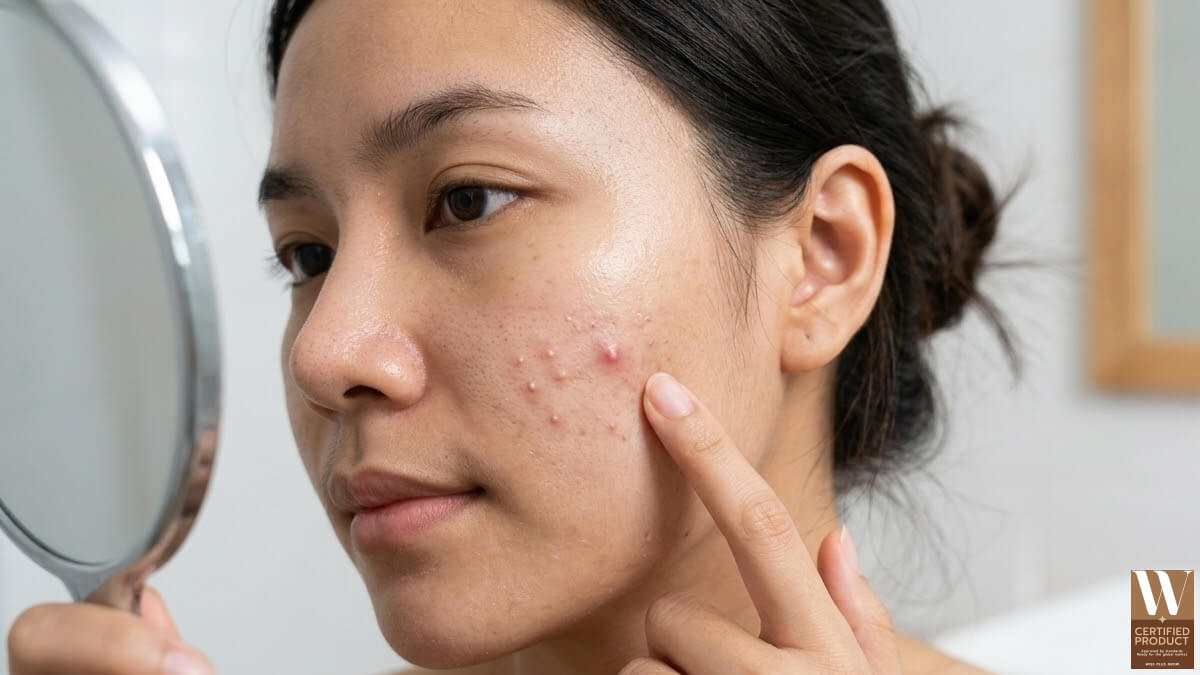 โครงสร้างผิวและองค์ประกอบที่เกี่ยวข้องกับการก่อตัวของสิว