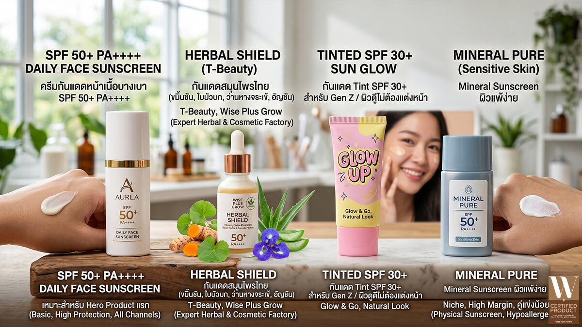 สูตรครีมกันแดดยอดนิยม 4 ประเภทสำหรับการสั่งผลิตแบรนด์สกินแคร์