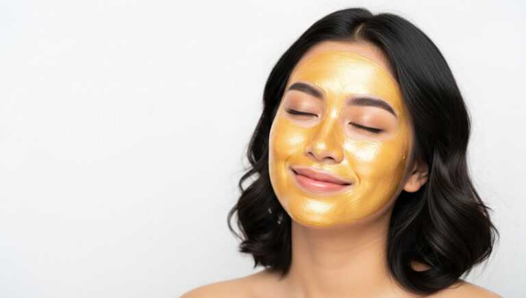 Gold facial mask