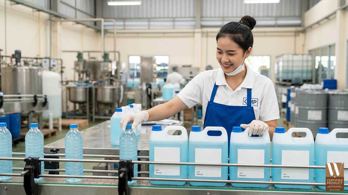 โรงงานผลิตน้ำยาทำความสะอาดสำหรับโรงแรม