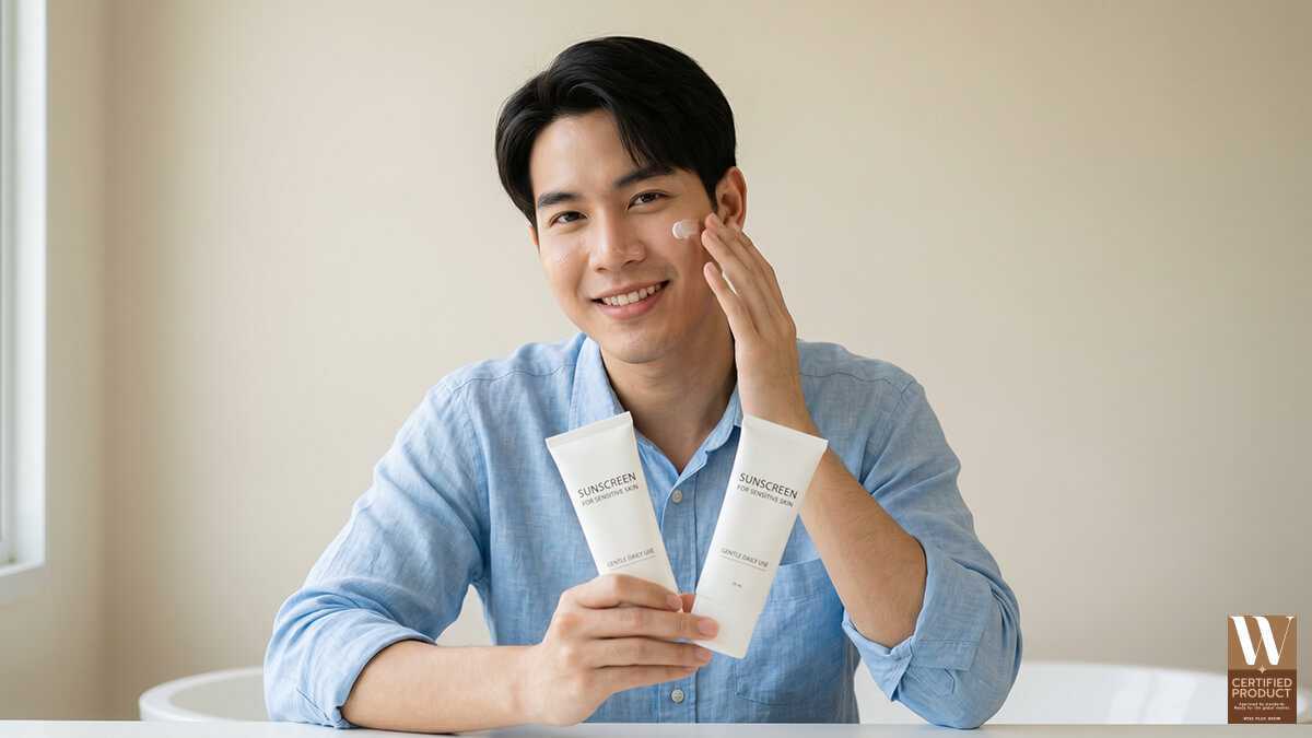 ส่วนผสมครีมกันแดดสำหรับผู้ชายผิวแพ้ง่าย