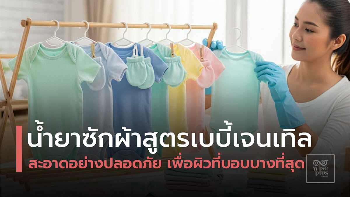 เสื้อผ้าเด็กที่ซักด้วยน้ำยาสูตรอ่อนโยนให้ความสะอาดชัดเจน