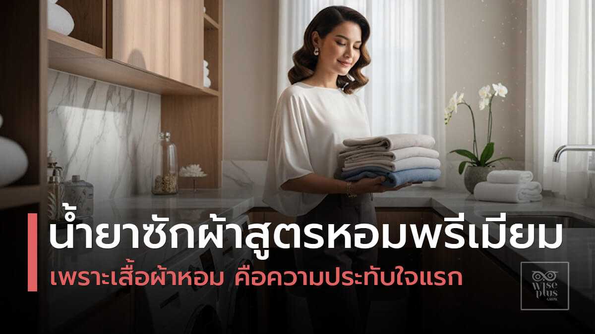 น้ำยาซักผ้าสูตรหอมพรีเมียมในห้องซักผ้าหรูสำหรับผ้ากลิ่นหอมติดทน
