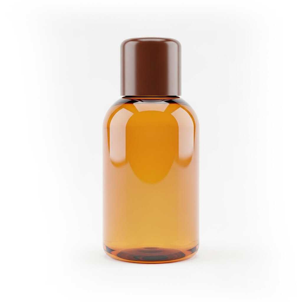 ขวดแชมพูโรงแรม 30ml ทรงขวดแก้วใสสีชา