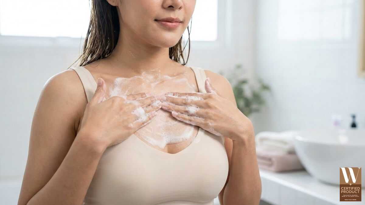 สบู่นวดนมดูแลผิวหน้าอกอย่างอ่อนโยนให้ชุ่มชื้นสุขภาพดี