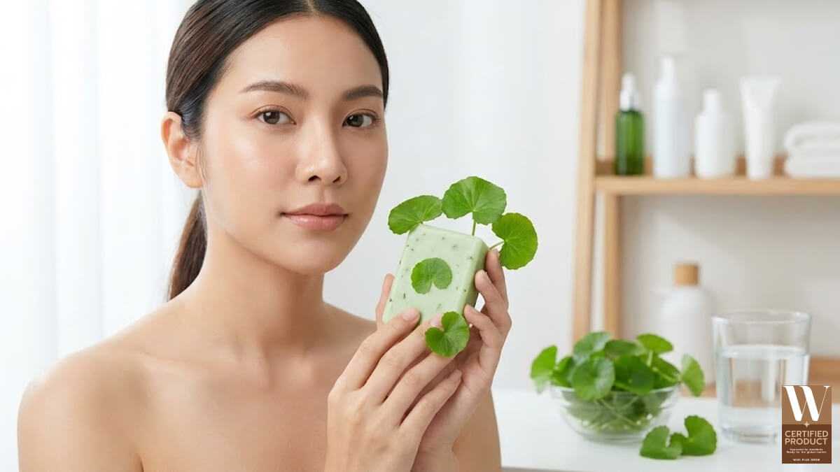 สบู่ใบบัวบกสำหรับผิวกายแพ้ง่าย