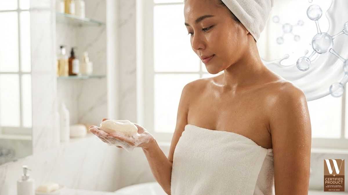 สบู่คอลลาเจนนมแพะบำรุงผิวแห้งแพ้ง่ายให้ชุ่มชื้นนุ่มเด้ง