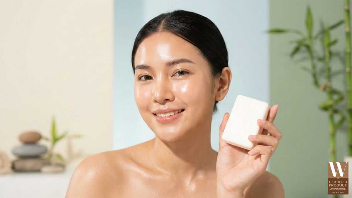 สบู่โคจิกกลูต้าไธโอนเพื่อผิวกระจ่างใสอย่างเป็นธรรมชาติ