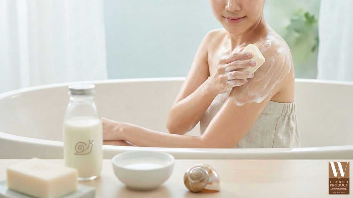 สบู่น้ำนมเมือกหอยทากบำรุงผิวกายให้ชุ่มชื้นไม่แห้งตึง