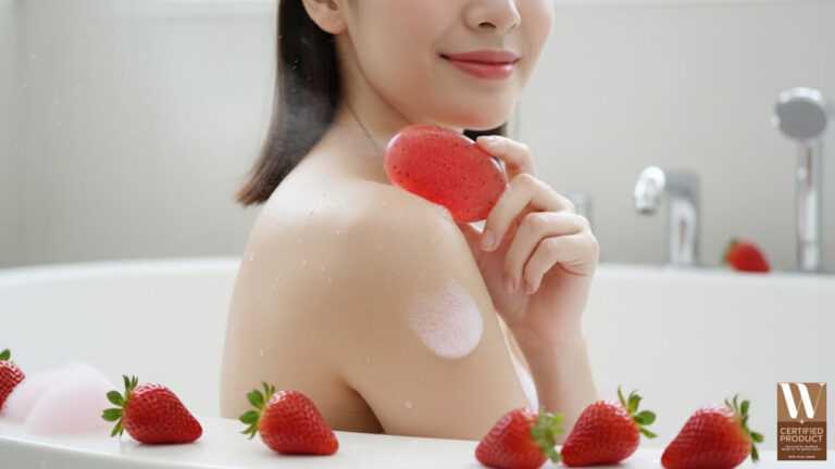สบู่สตอรว์เบอรี่แดงสำหรับผิวหอมหวานสดใส