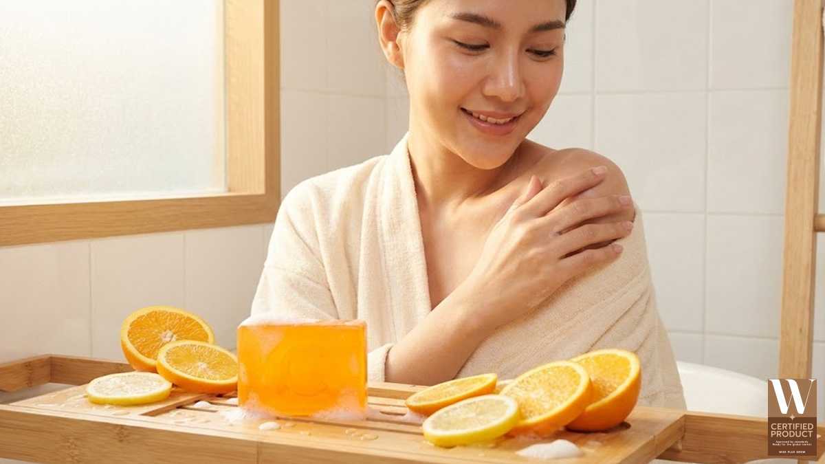 สบู่วิตามินซีเพื่อผิวกระจ่างใสอย่างอ่อนโยน